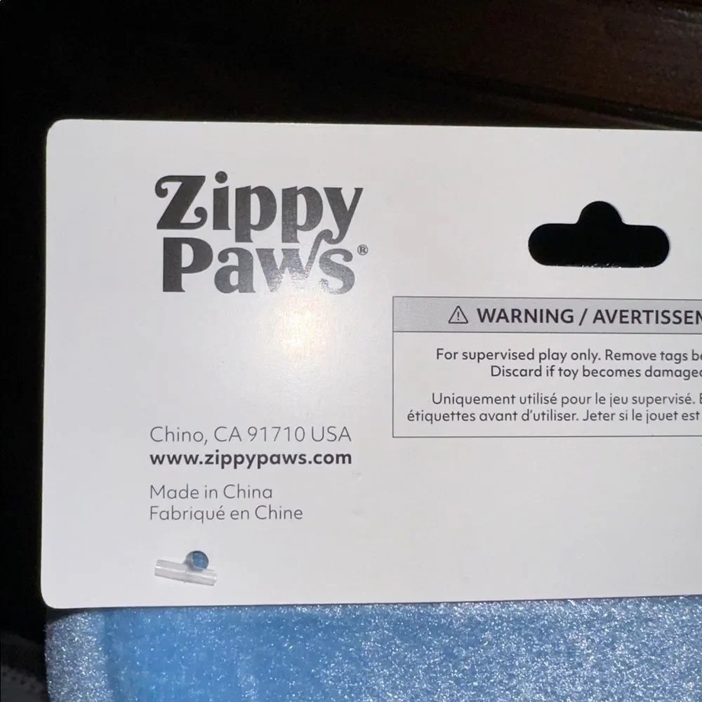 Zippy Paw Milk and Cookies Blue White Brown Interactive Puzzle Plush Dog Toy